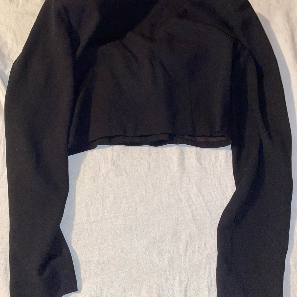 liz claiborne Women’s Size 4 Crop/bolero Jacket Black dressy career - Picture 5 of 5